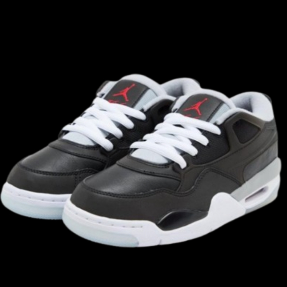 Air Jordan 4 RM Womens Size 8.5/Kids 7Y Black Grey White Fire Red